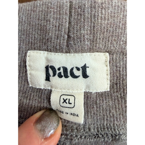 PACT Organic Cotton Lounge Pants Joggers Womens XL Brown Relaxed Fit Casual - Picture 4 of 8